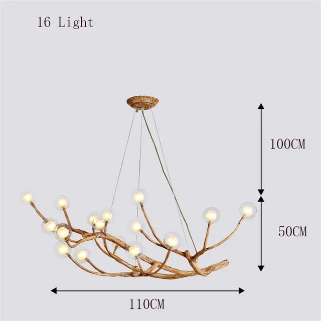 Nordic Tree Branch Glass Ball Pendant Chandeliers