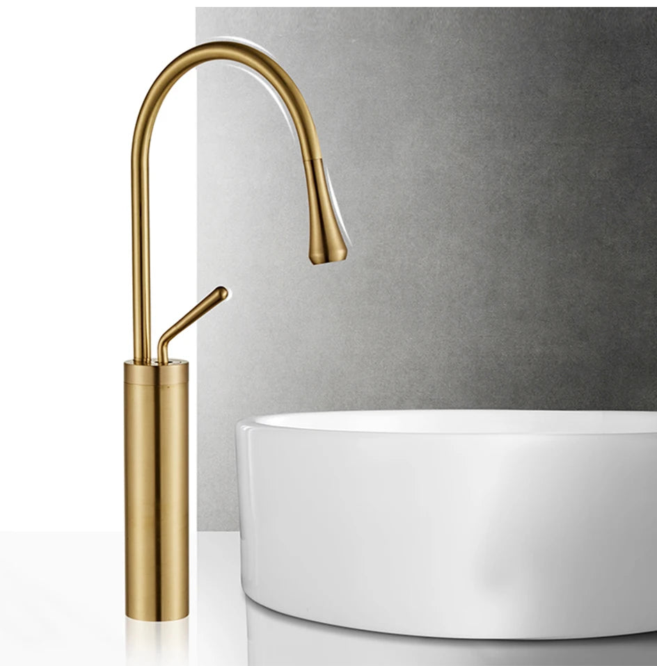 VGX Bathroom Faucets High Basin Mixer Sink Tall Faucet Gourmet Washbasin Taps Water Tap Hot Cold 360 Tapware Crane Brass Black