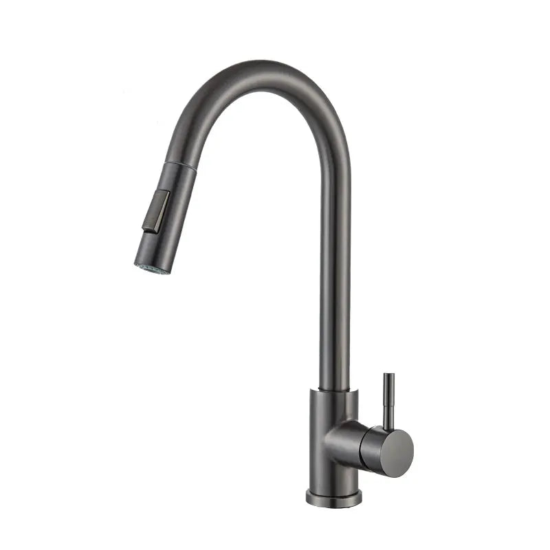 FMHJFISD Kitchen Faucet Brushed Gold Pull Out Kitchen Sink Water Tap Single Handle Mixer Tap 360 Rotation Kitchen Shower Faucet