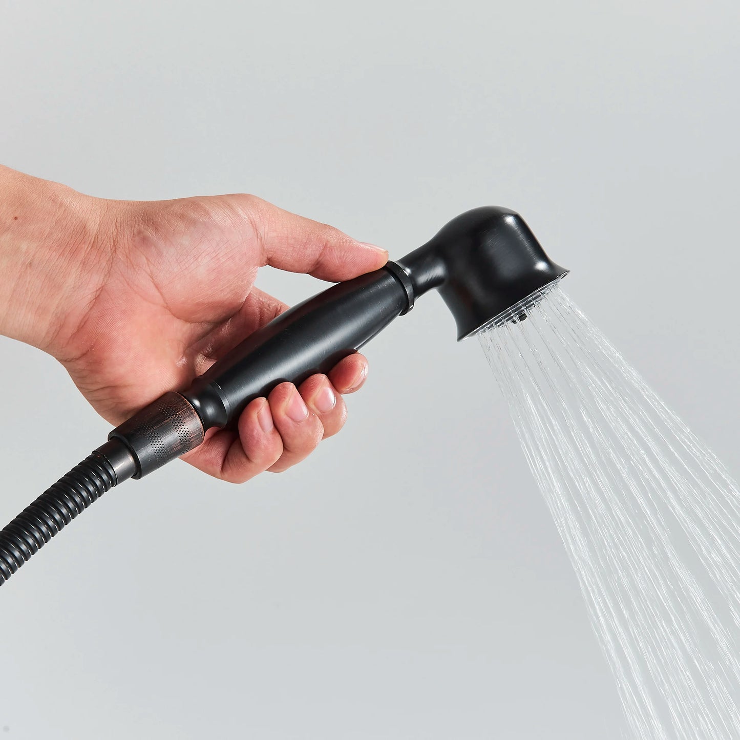 Bathroom Bathtub Faucet Dual Handles Handheld with Hand Shower Bath Shower Mixer Tap Wall Mount Swivel Spout Tub Retro Faucet
