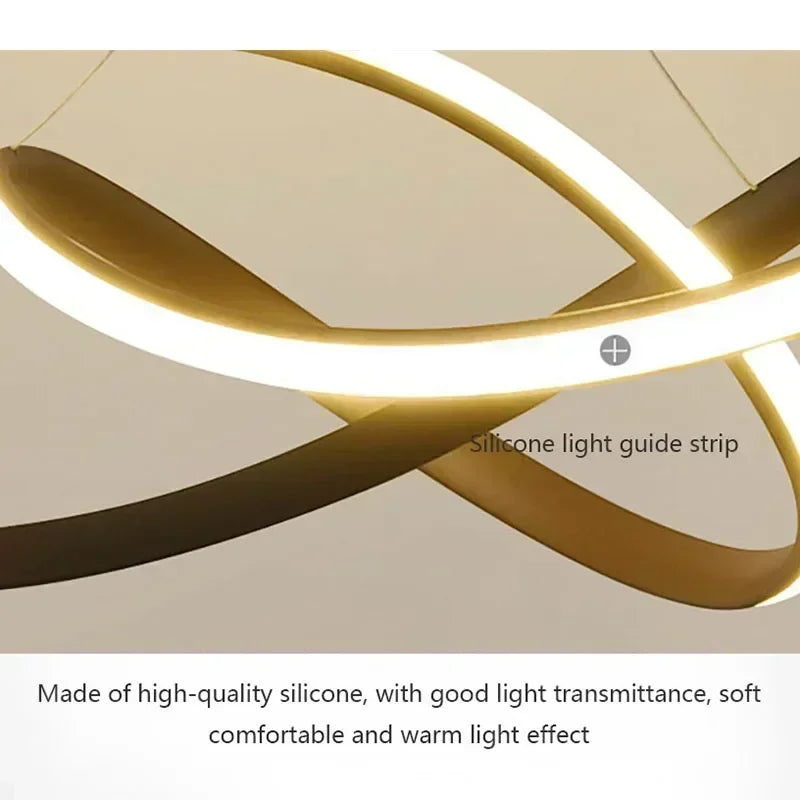 Modern LED Pendant Light Minimalist Chandelier with Remote