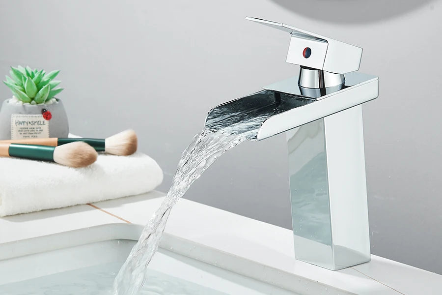 Waterfall Bathroom Sink Faucet Stainless Steel Basin Crane Tap For Bathroom Wash Basin Sink Mixer Tap