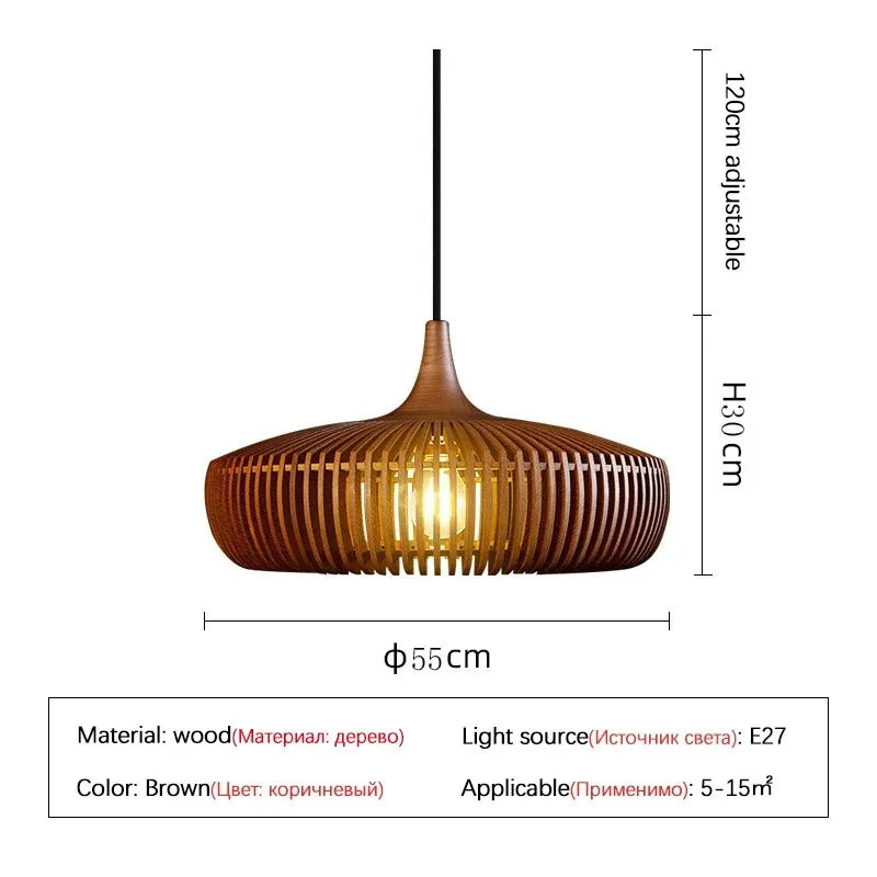 Clava Log Wood Pendant Lamp