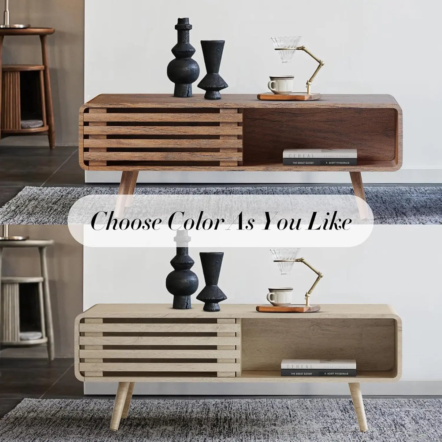 Mid Century Modern Coffee Table with Storage