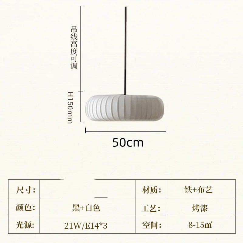 Nordic Wabi Sabi Silk Chandelier akari pendant light for Bedroom Restaurant living room Silk Cocoon Lanterns Pendant Lamp