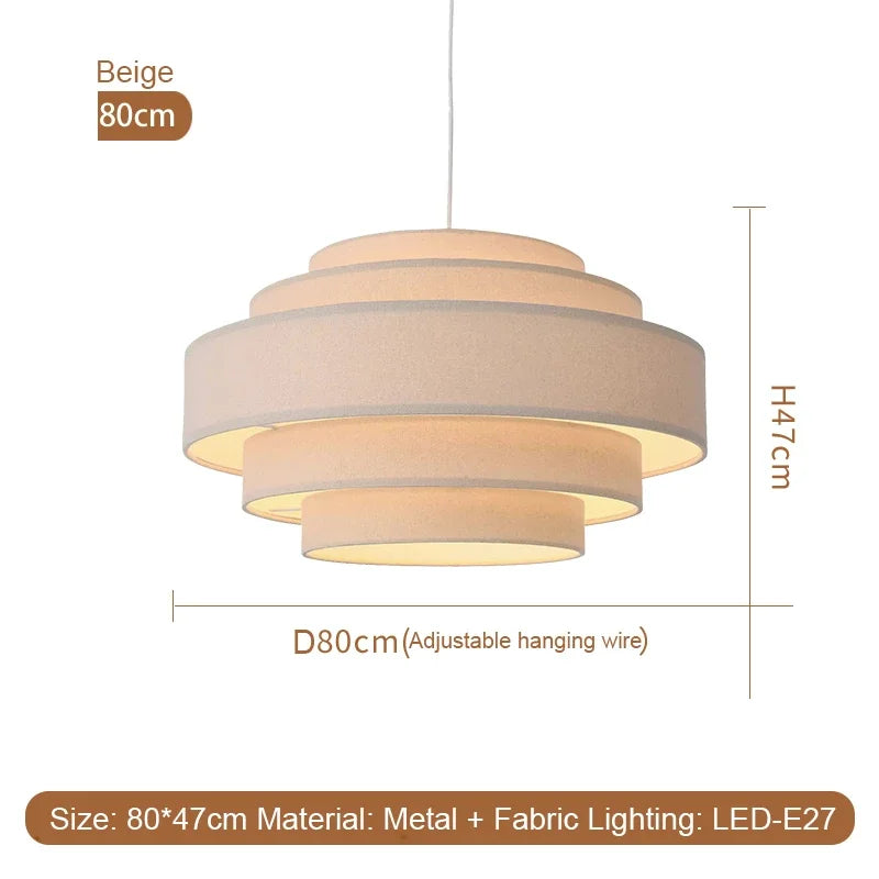 Nordic Fabric Pendant Light Wabi Sabi Led Chandelier for Living Room Bedroom Home Decor White cloth Pendant lamp