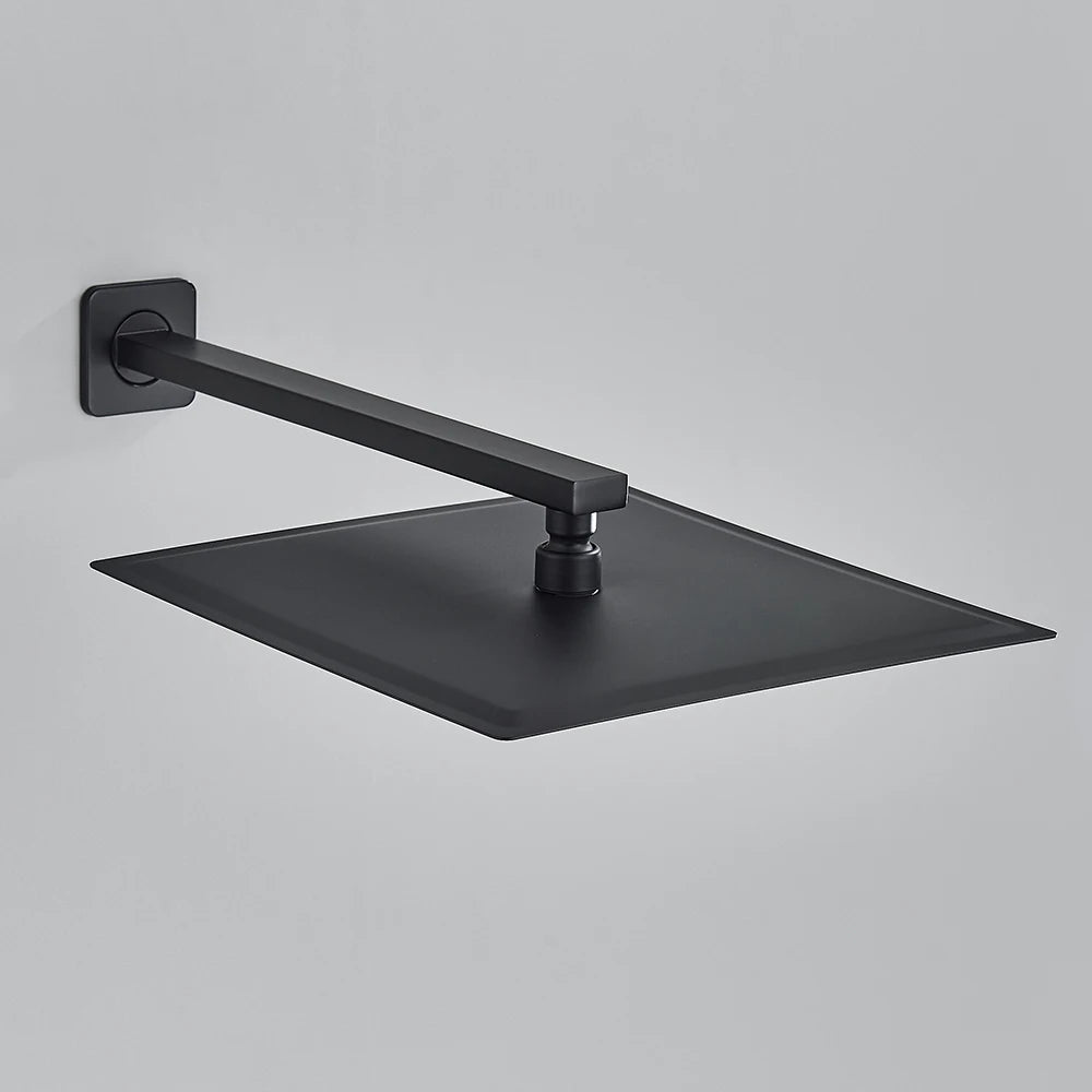 Black Golden Bathroom Faucet Rainfall Shower Faucet Mixer Tap Brass Mixer Valve Stainless Steel Shower System Faucet