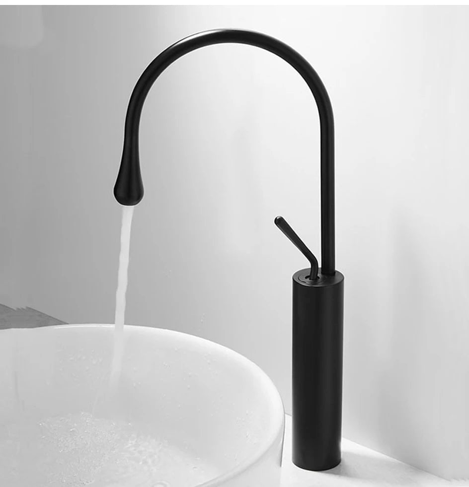 VGX Bathroom Faucets High Basin Mixer Sink Tall Faucet Gourmet Washbasin Taps Water Tap Hot Cold 360 Tapware Crane Brass Black