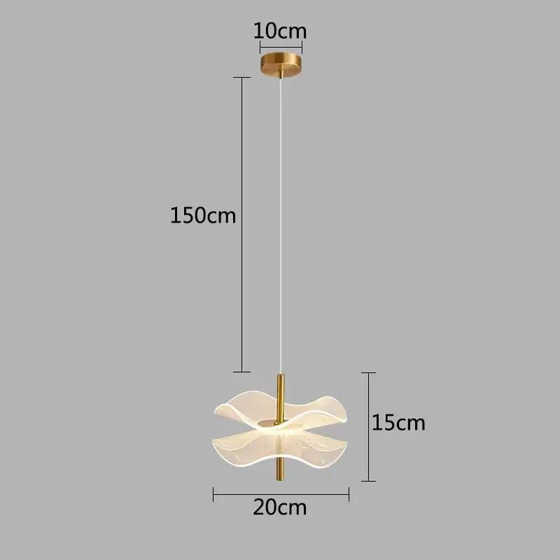 Acrylic light guide design lotus leaf pendant lights simple restaurant small chandelier LED art design bedroom bedside lamp