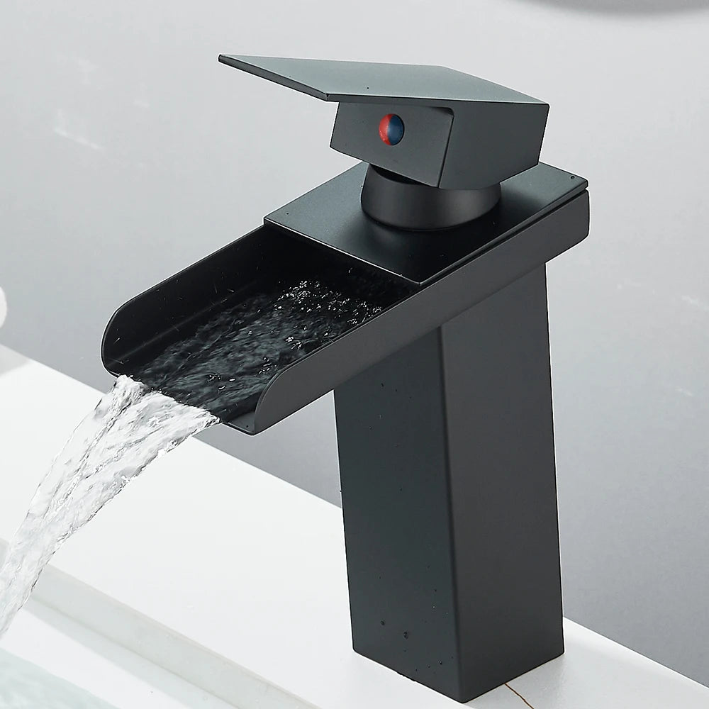 Waterfall Bathroom Sink Faucet Stainless Steel Basin Crane Tap For Bathroom Wash Basin Sink Mixer Tap