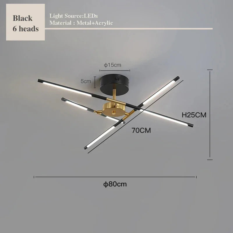 LED Linear Chandelier with Remote Dimmer