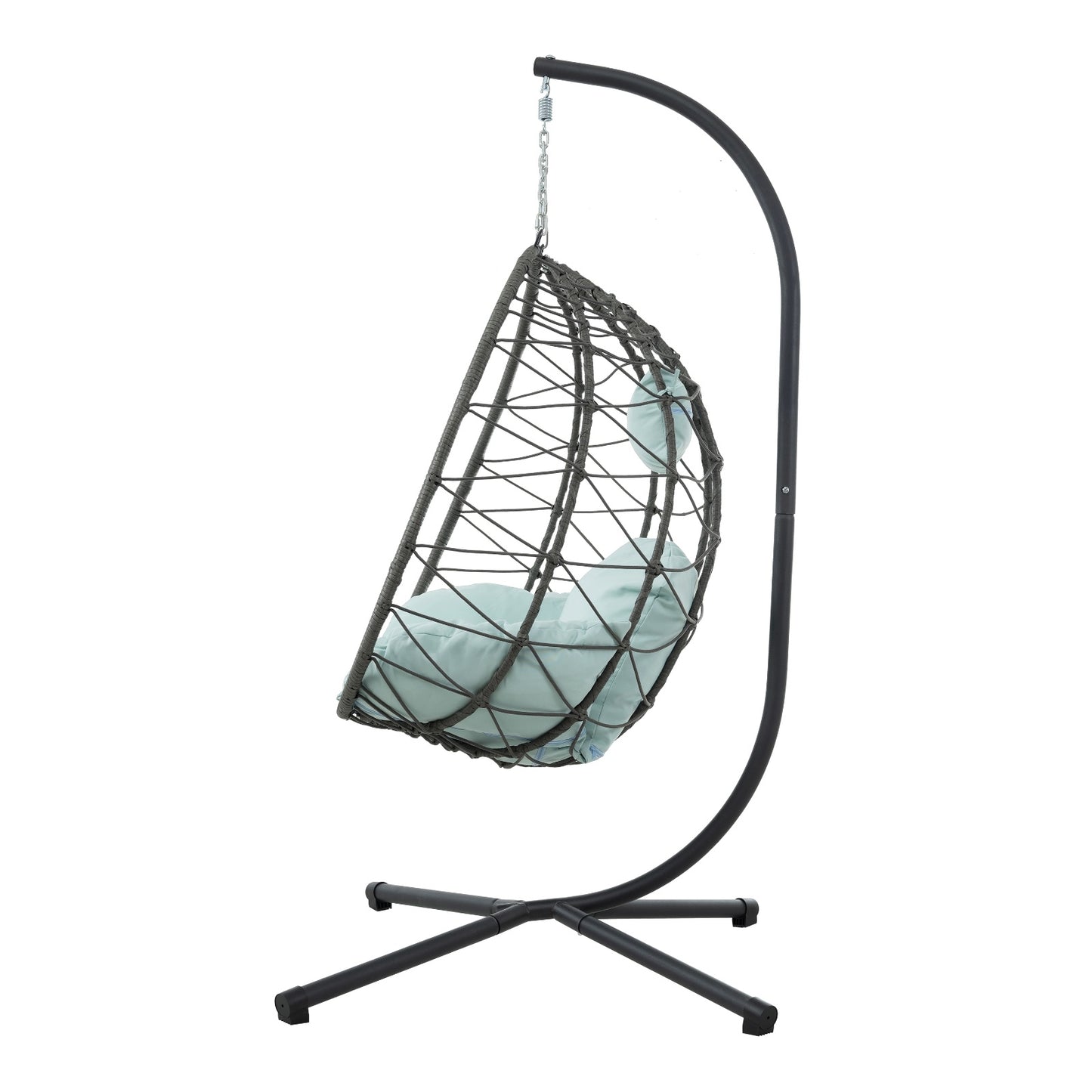 Egg Chair With Stand Indoor/Outdoor Swing Chair in Wicker