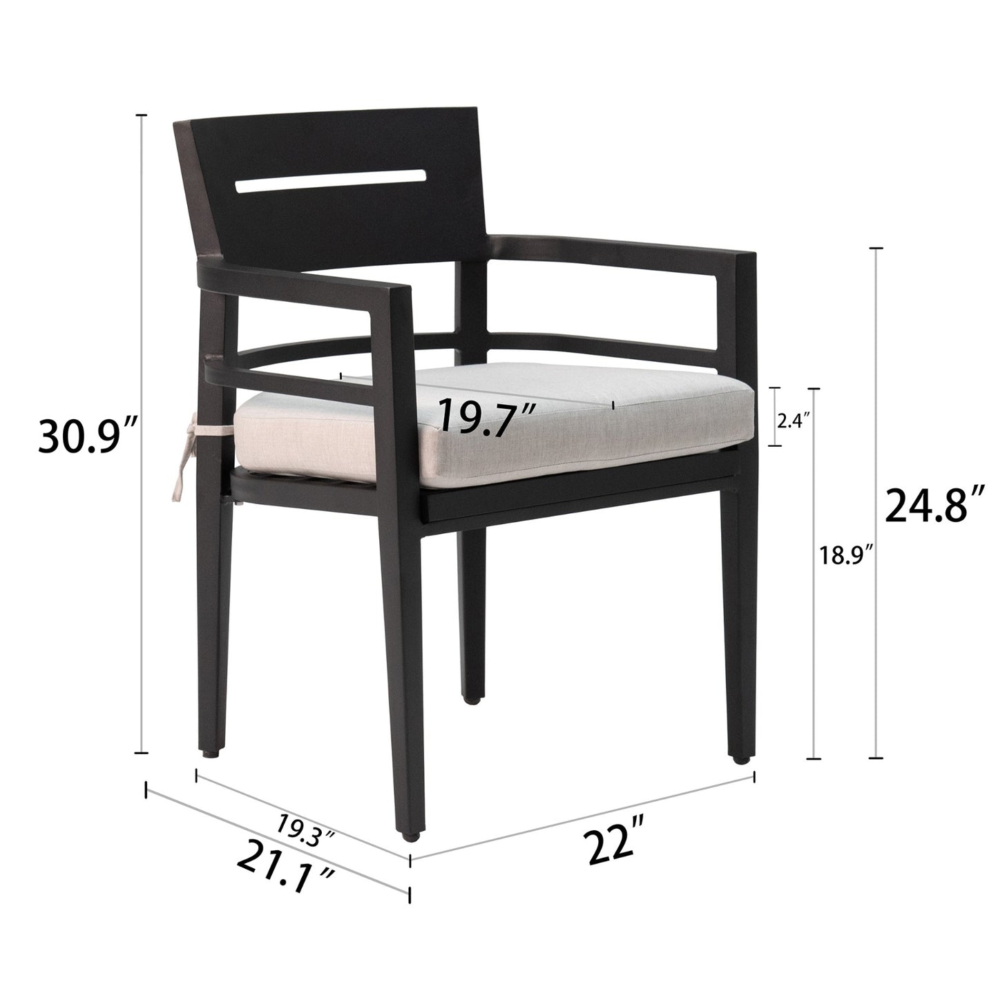 Outdoor Patio Dining Chairs 4PCS With Sunbrella Cushion