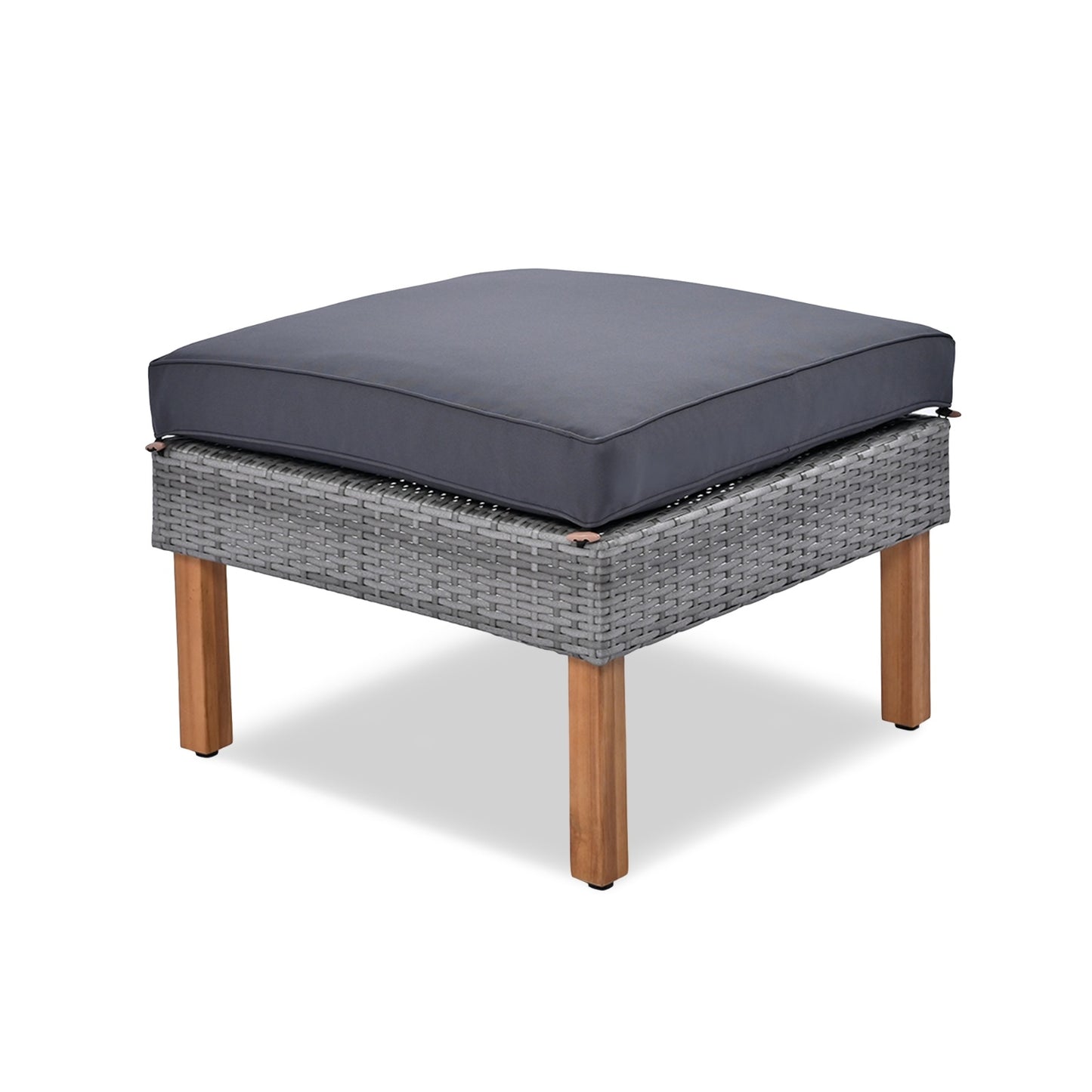 9-Piece Rattan Set With Acacia Wood Legs & Table