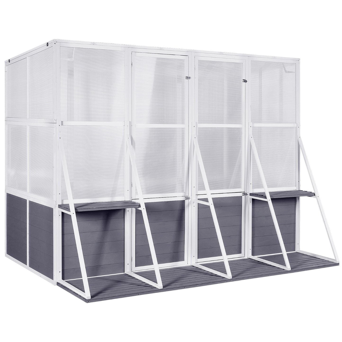 Wooden Lean-to Greenhouse For Outdoors, Heavy Duty Walk-in, For Winter
