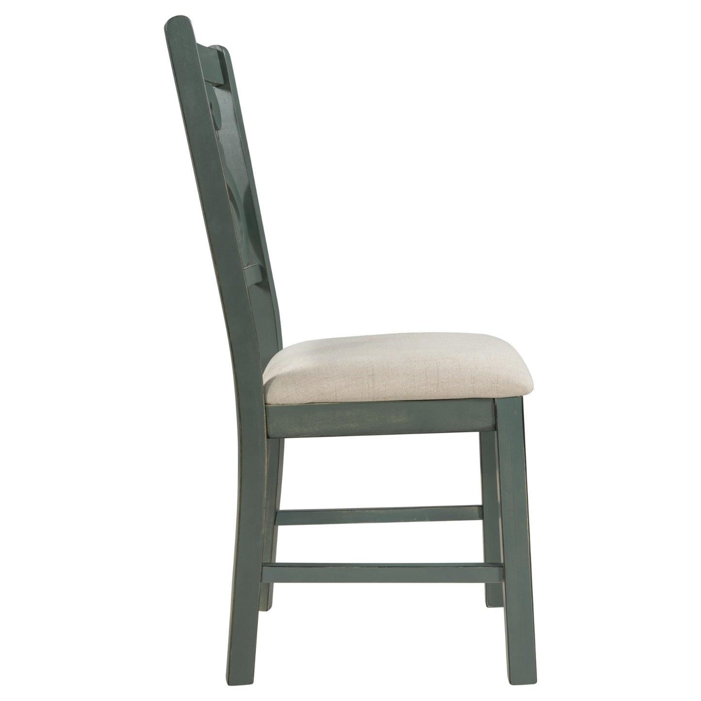 5-Piece Round Dining Set with Ornate Chair Backing