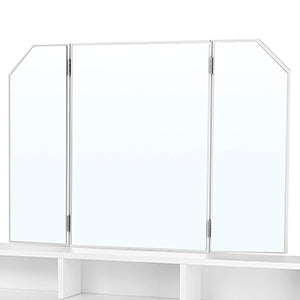 VASAGLE Dressing Table with Large Rectangular Mirror, Vanity Table with 2 Drawers and 3 Open Compartments, Vanity Table, Modern