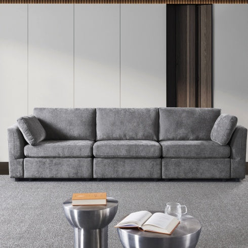 Modular Grey Chenille Sofa