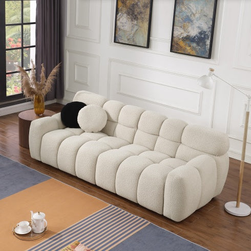 3 Seat Boucle Sofa in Black