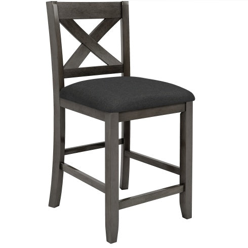 5 Piece Counter Height Rustic Farmhouse Dining Table Set