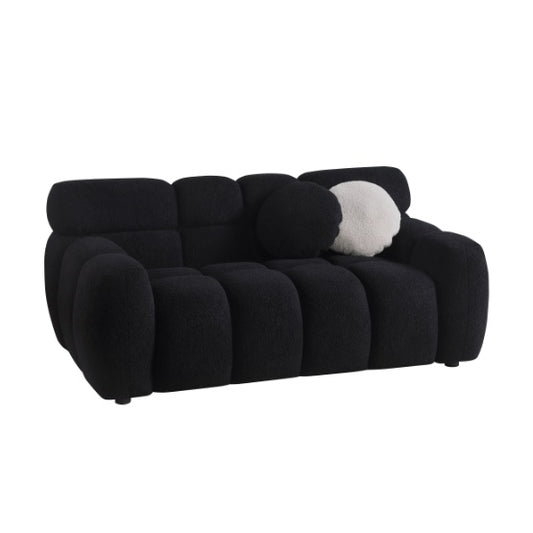 Home Comfort Sofa Black with Channel Tufting