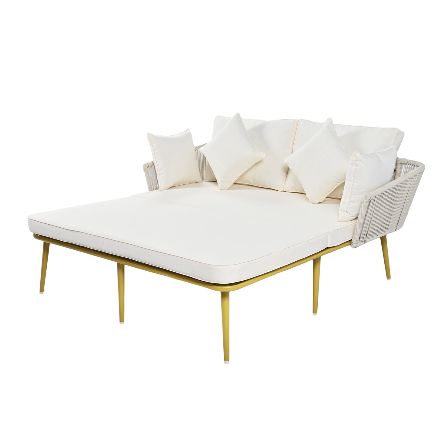 Outdoor Daybed with Rope Backrest