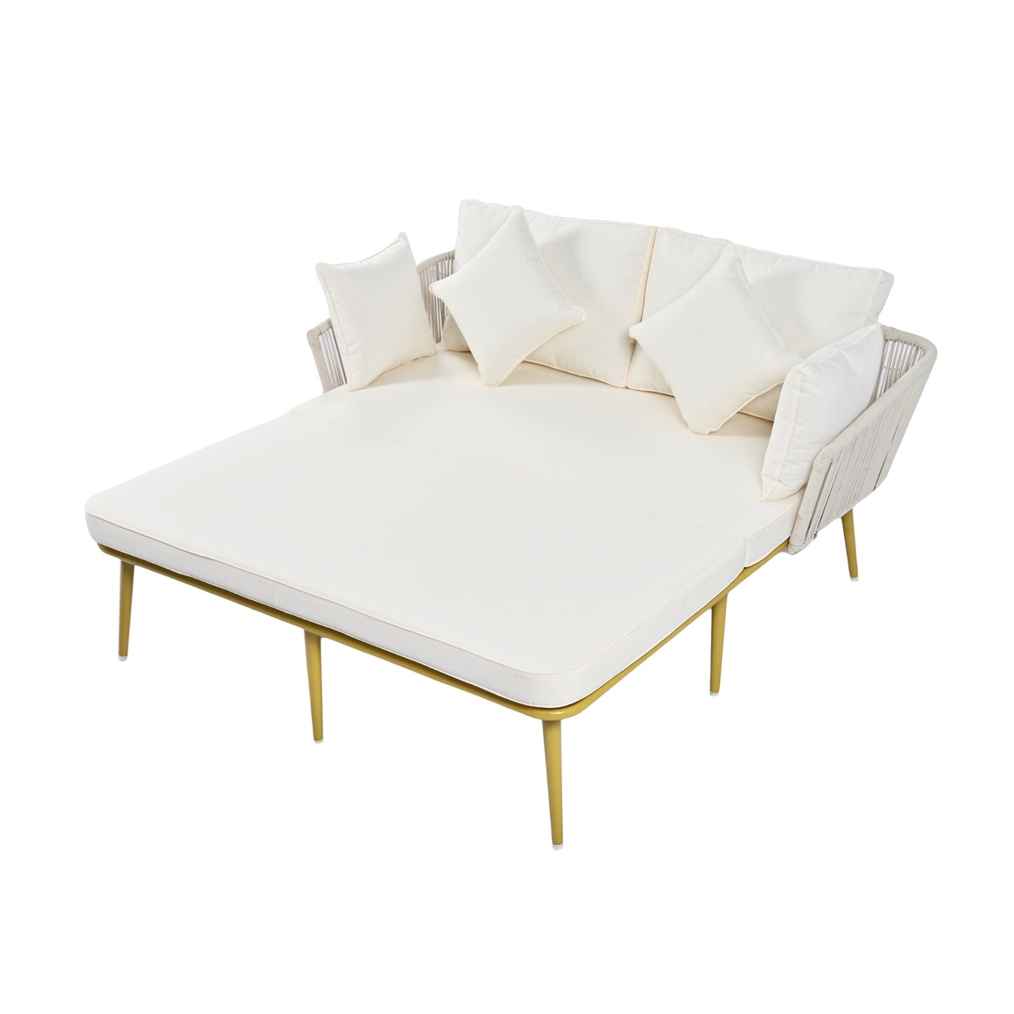 Outdoor Daybed with Rope Backrest