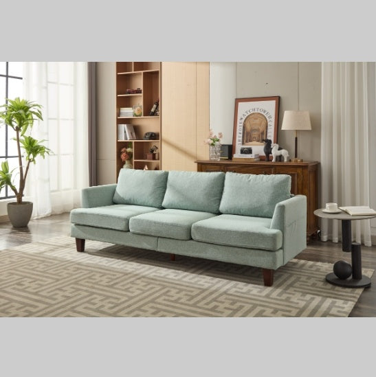 Fabric 3 Seater Couch With 2 USB in Light Green