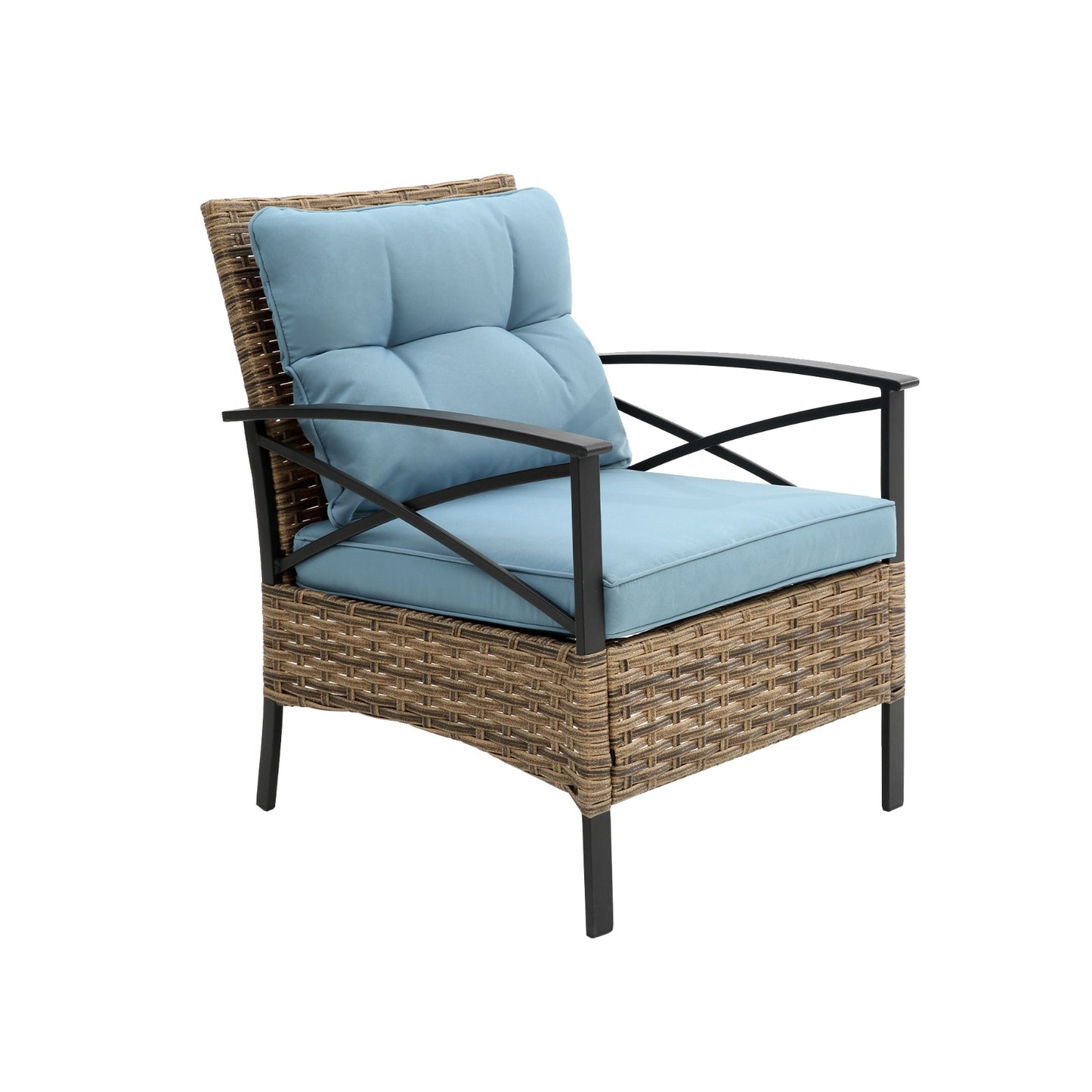 4-Piece Patio Sectional Sofa Set - KD Rattan Wicker Outdoor Furniture