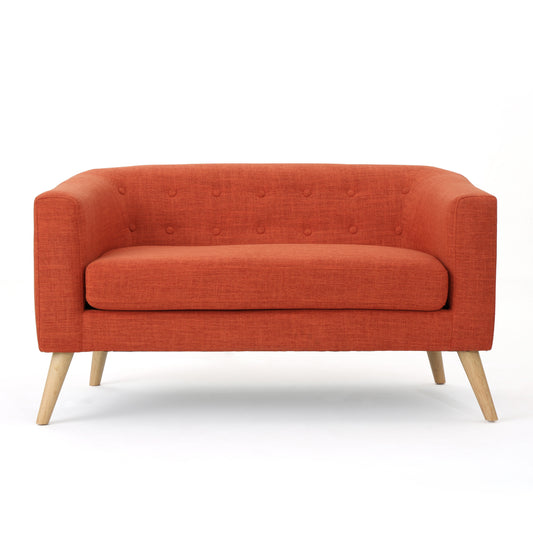 Modern Burnt Orange Double Sofa