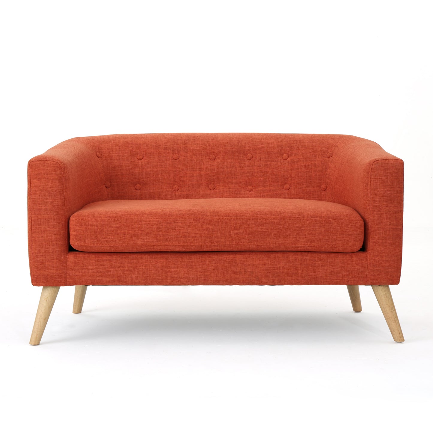 Modern Burnt Orange Double Sofa