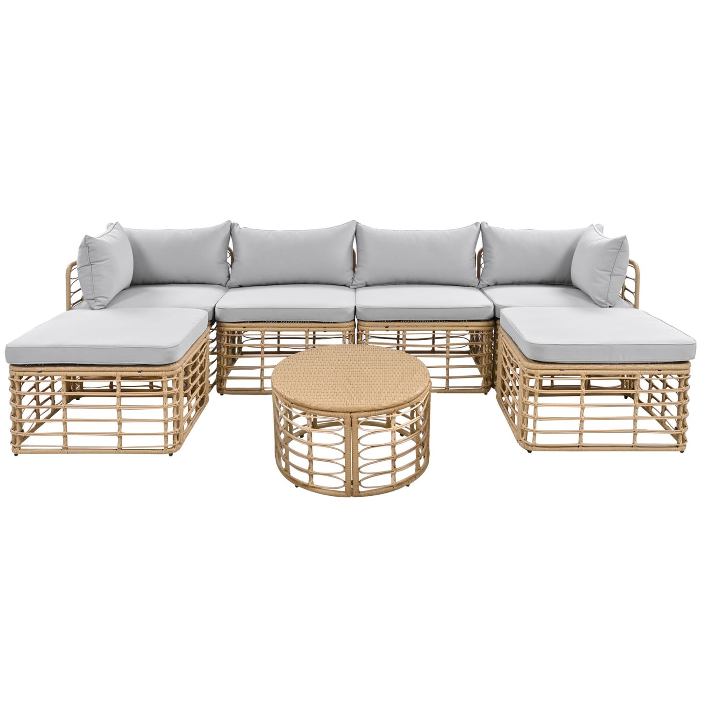 7 Piece Outdoor Rattan Patio Furniture