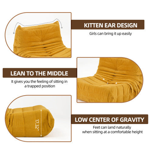 Mustard Yellow Modern Beanbag Chair