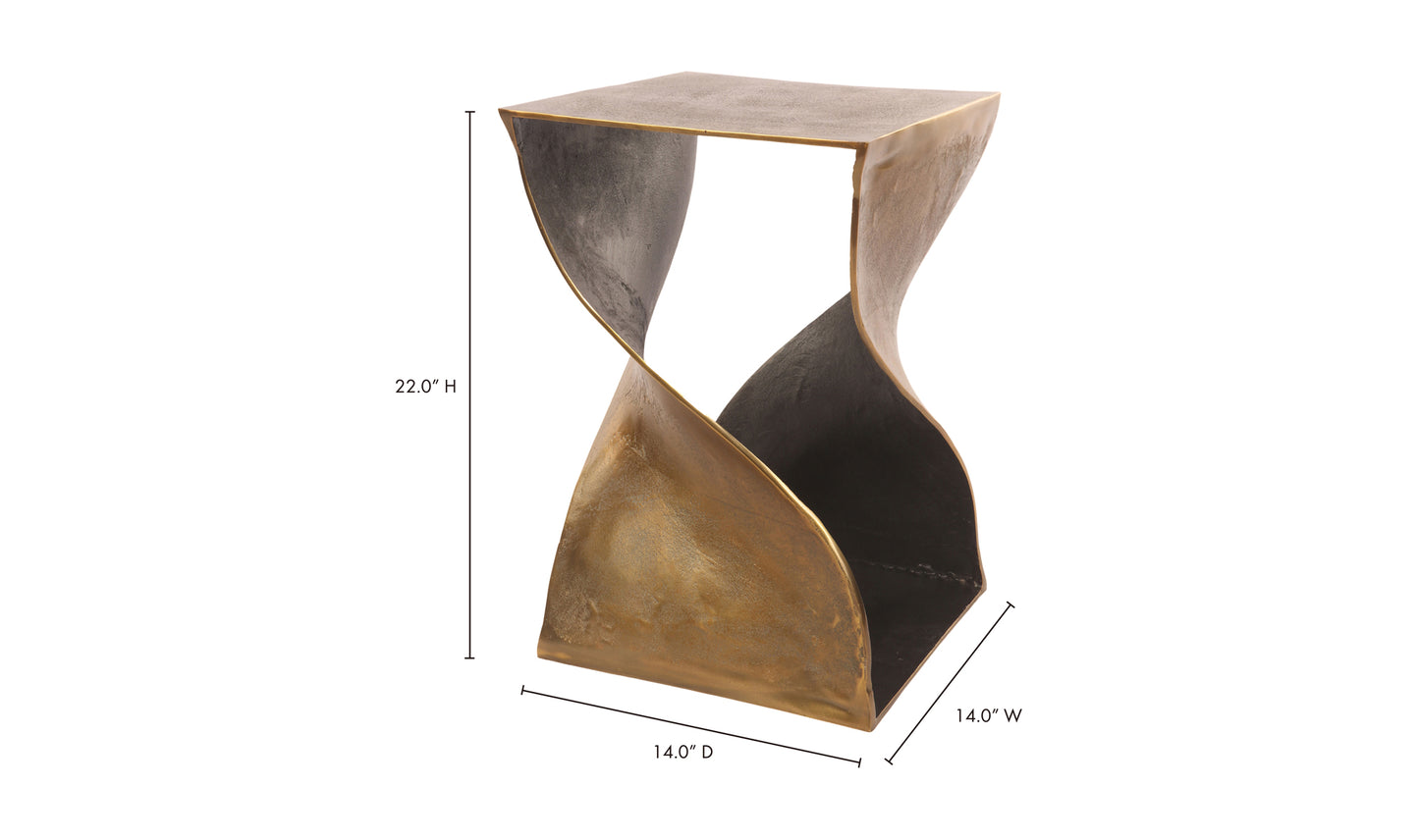 Twist Accent Table Brass
