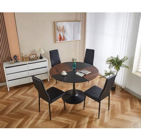 5 pieces Mid-Century Dining Set with Metal Leg