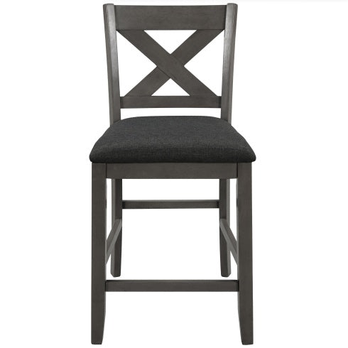 5 Piece Counter Height Rustic Farmhouse Dining Table Set