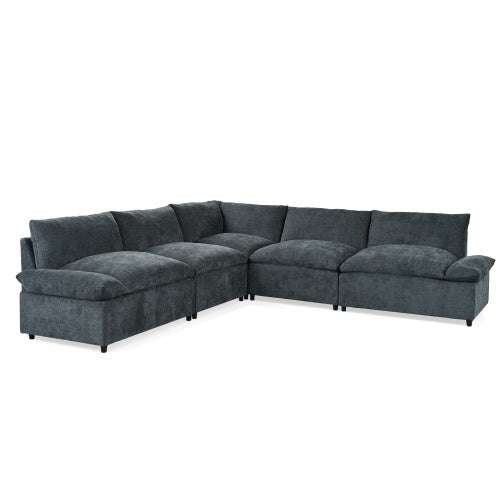 Modular Deep Gray Sectional Sofa