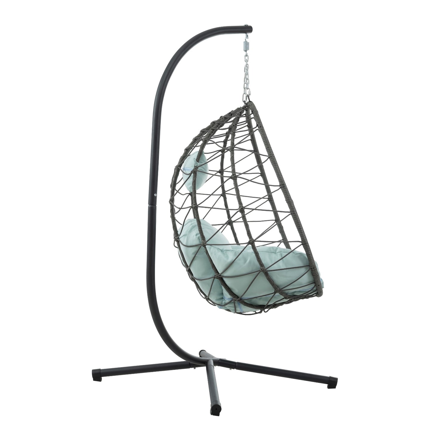 Egg Chair With Stand Indoor/Outdoor Swing Chair in Wicker