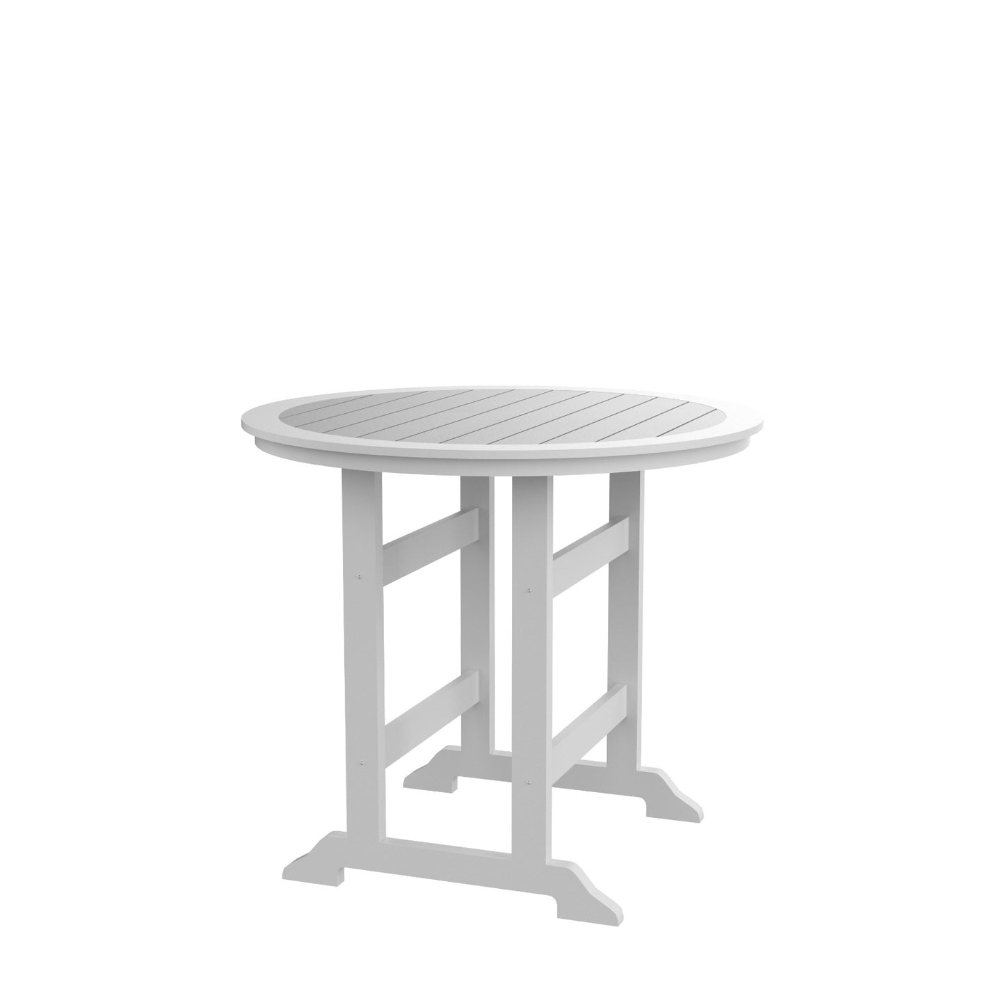 HDPE Bar Table, Dining Table, Patio Set, Counter Height Outdoor White   Gray