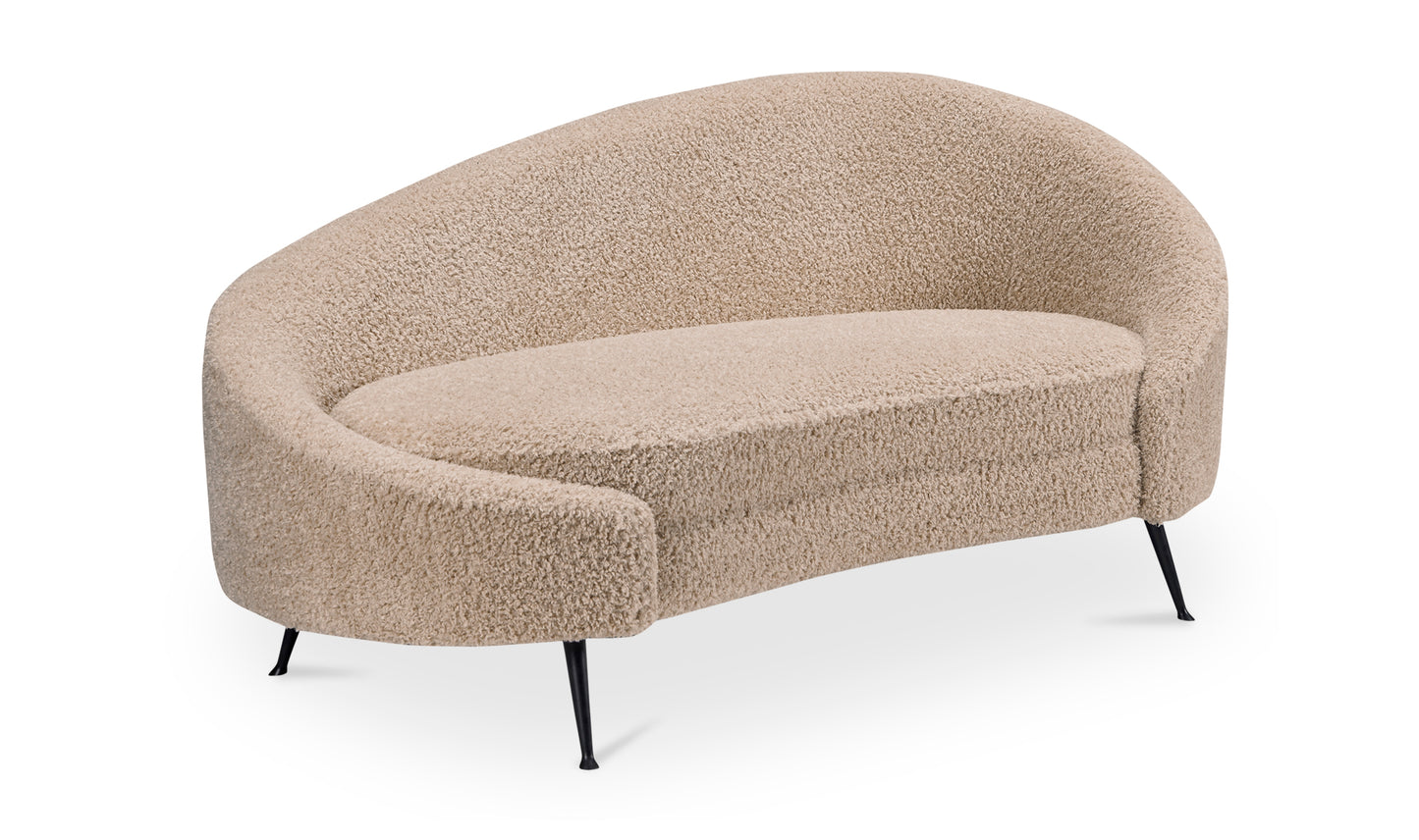 Abigail Chaise Light Brown Faux Shearling