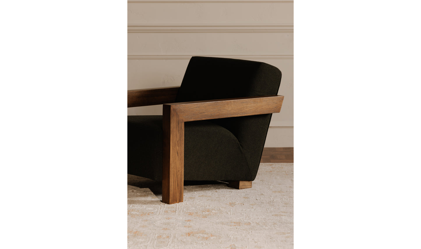 Garnet Lounge Chair Olive Wool Blend