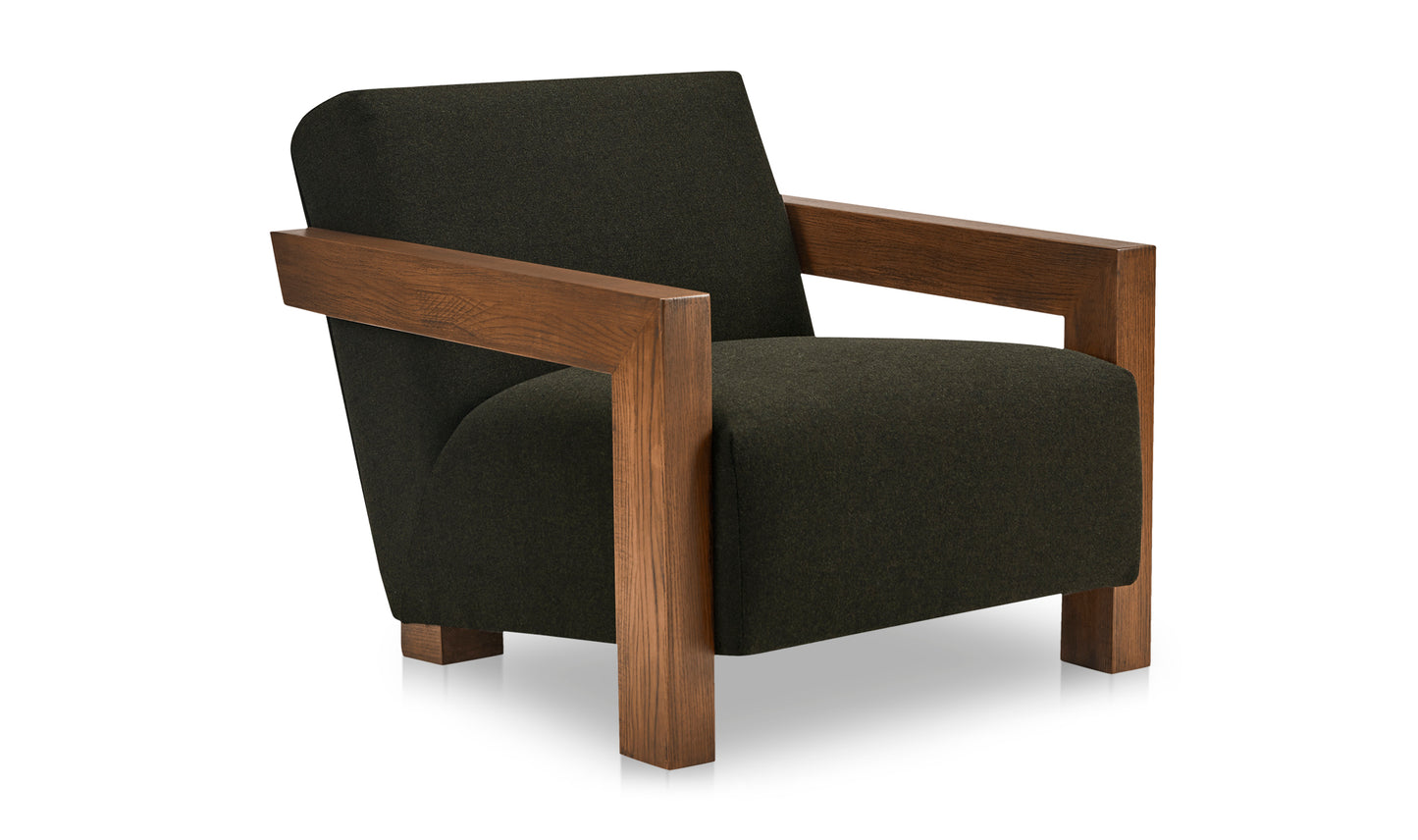 Garnet Lounge Chair Olive Wool Blend