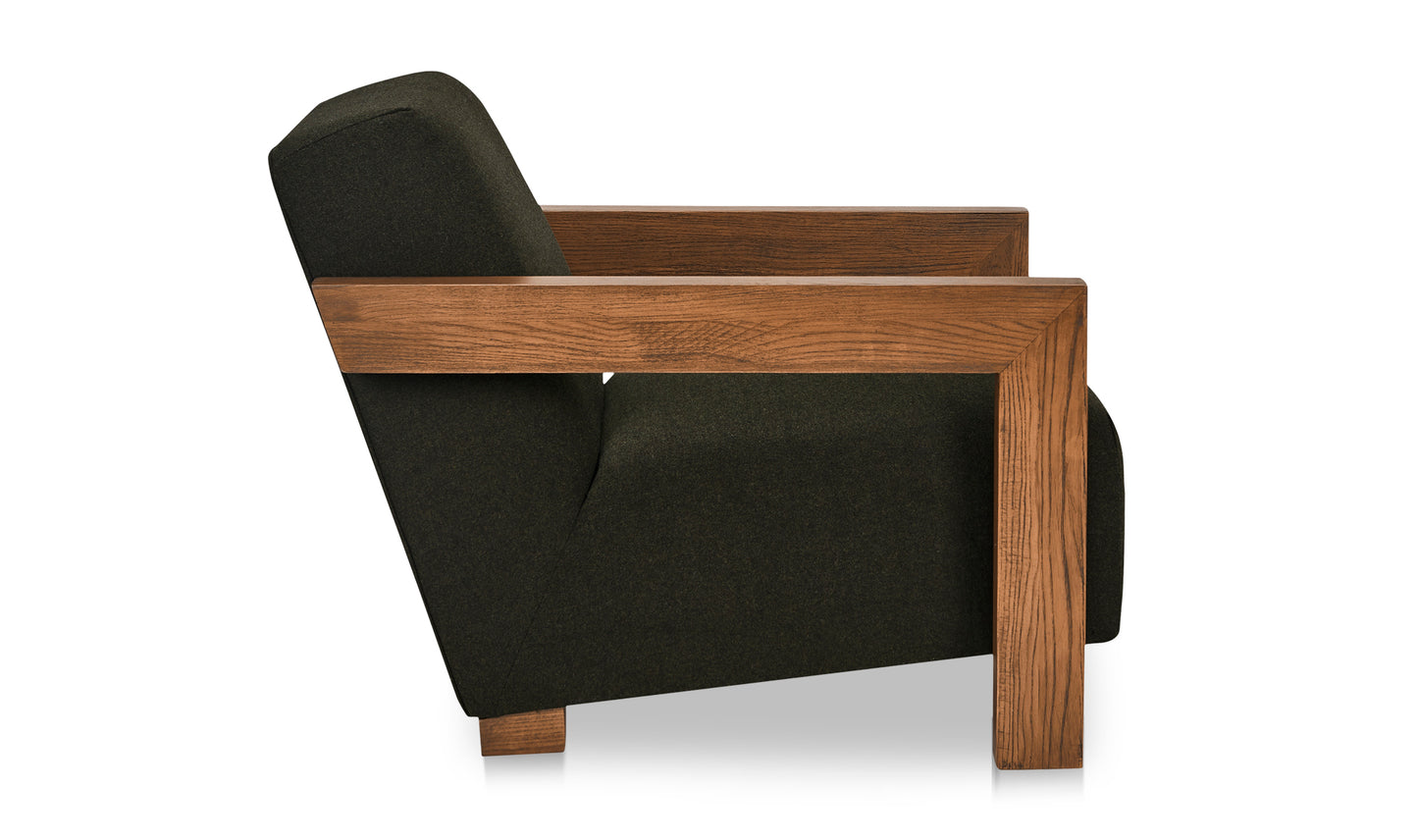 Garnet Lounge Chair Olive Wool Blend