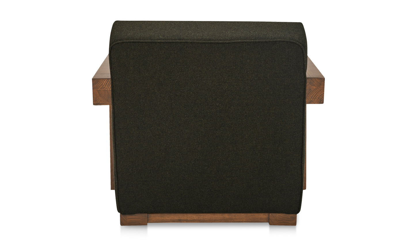 Garnet Lounge Chair Olive Wool Blend