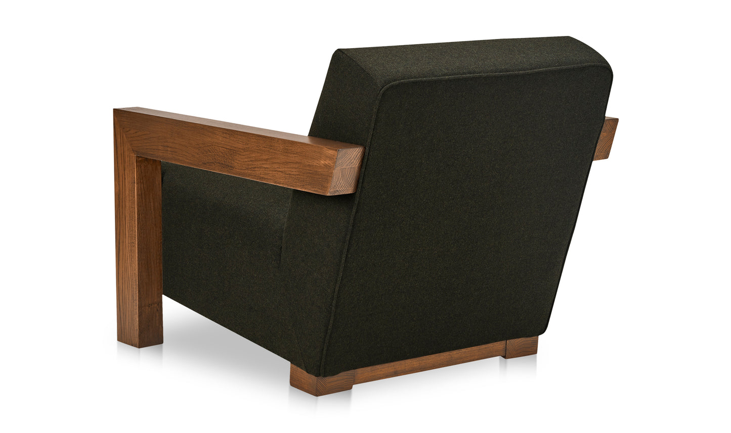 Garnet Lounge Chair Olive Wool Blend