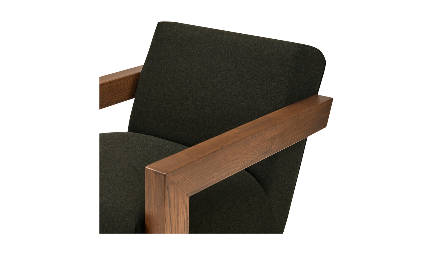 Garnet Lounge Chair Olive Wool Blend