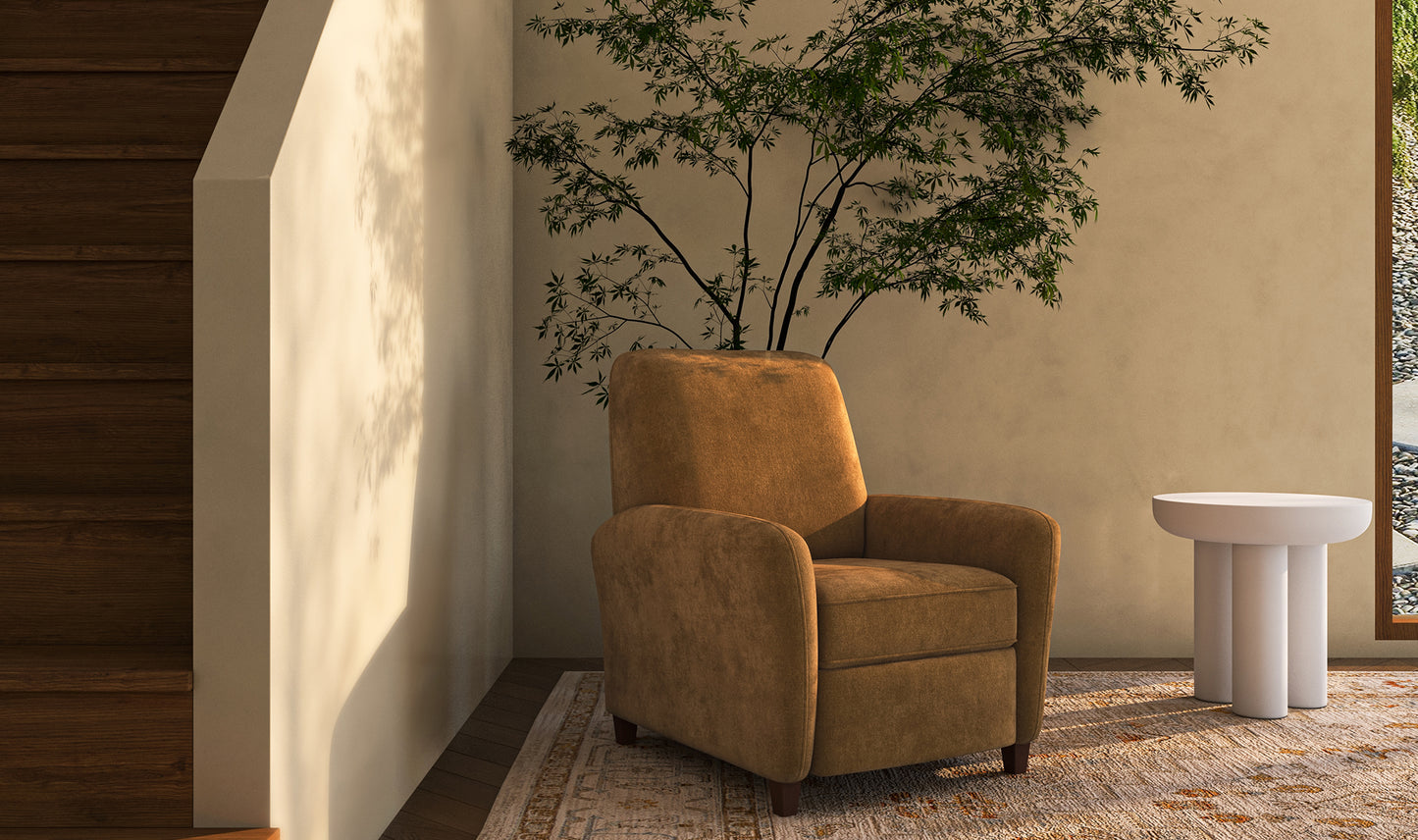 Luna Recliner Chair Ochre Brown