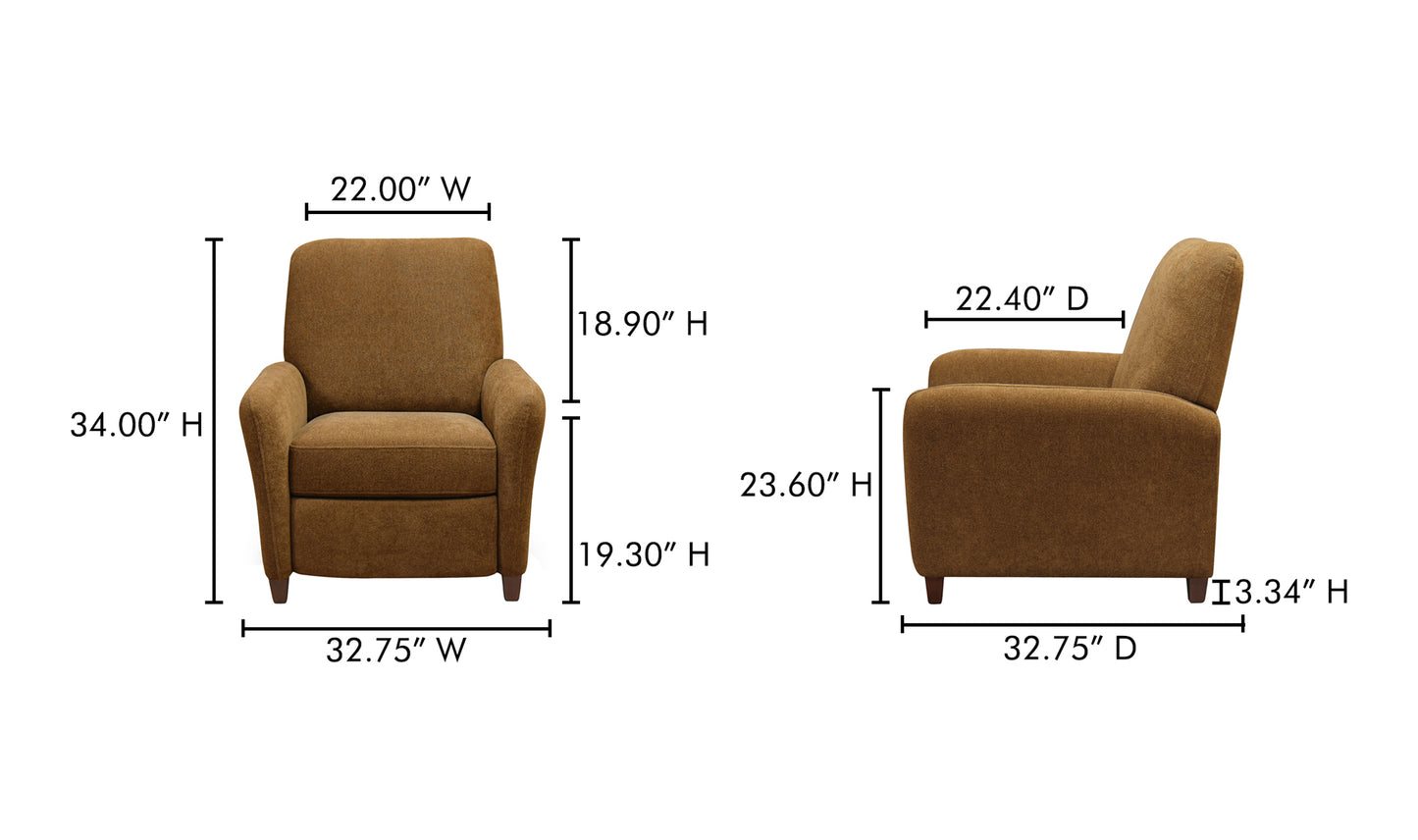 Luna Recliner Chair Ochre Brown