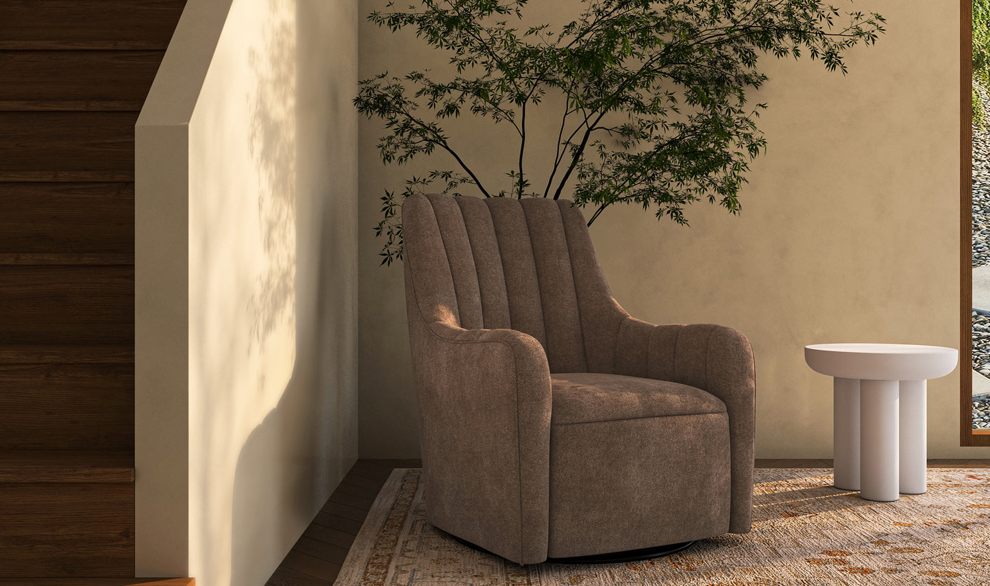 Bowie Swivel Chair Cool Brown