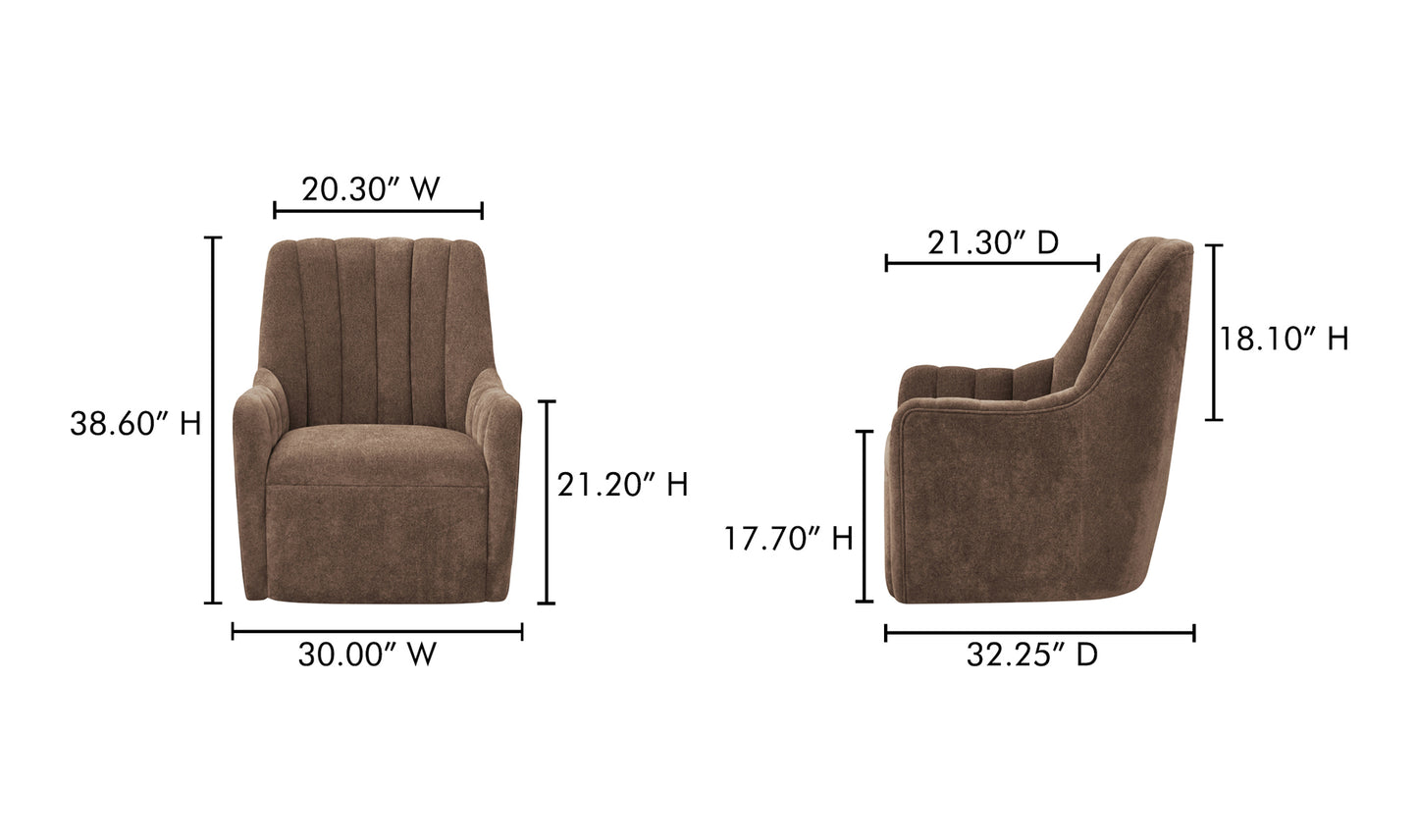 Bowie Swivel Chair Cool Brown